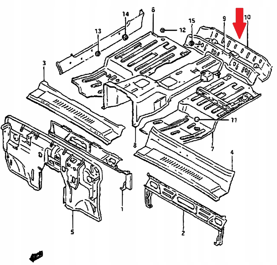 PANEL PODŁOGI Suzuki Samurai SJ 413 Producent części Suzuki OE