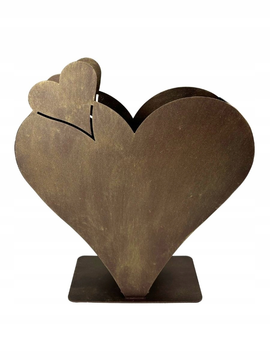 Srdce – ozdobný květináč pro výsadbu rostlin 40 cm Efekt zlaté rzi