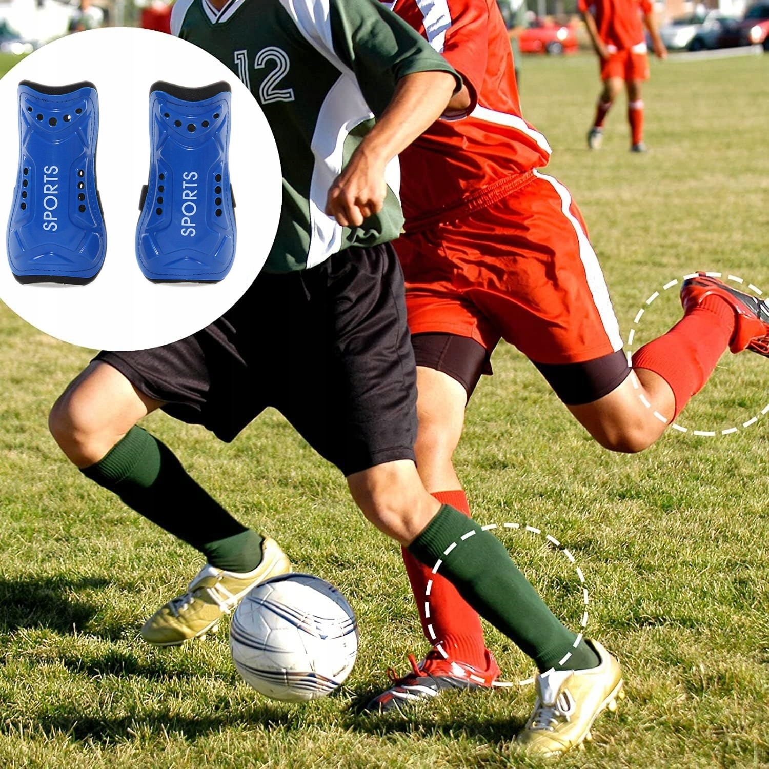 Ochraniacze na goleń RX8269 r. S odcienie niebieskiego Szerokość produktu 8 cm