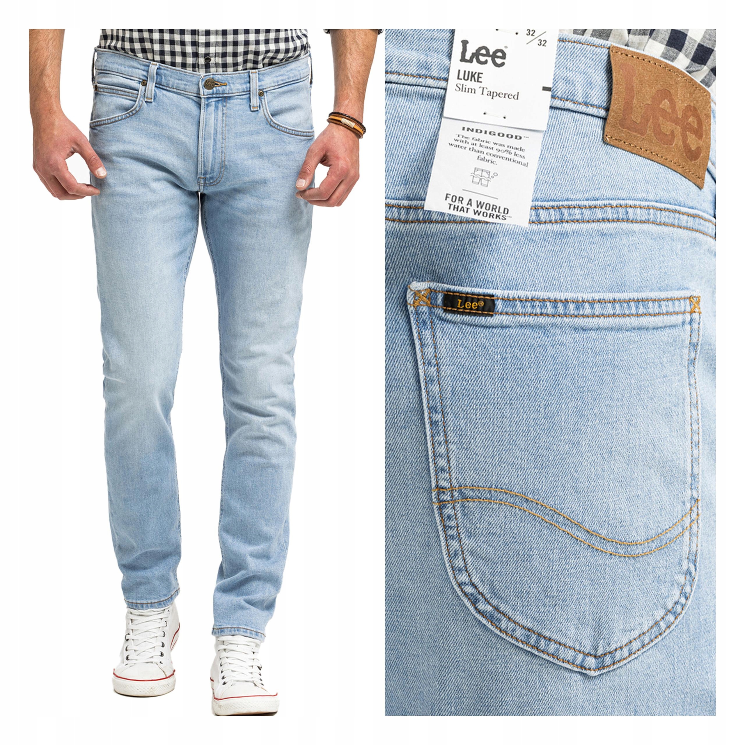 Lee Luke Blue Sky Light Pánské Džínové kalhoty Vhodné na léto W31 L32