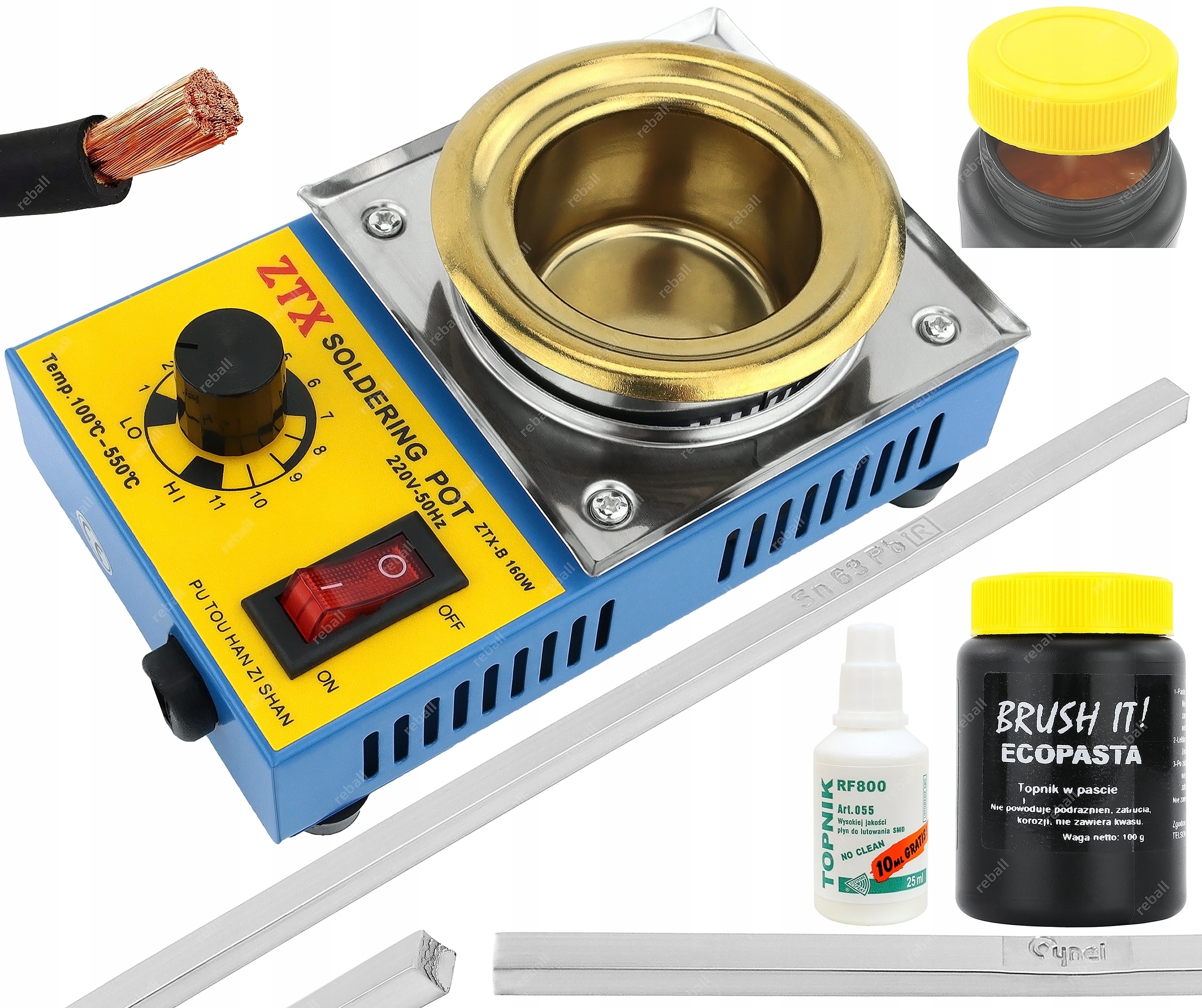 Pájecí Kelímek Pro Cínování Bělení Vodičů 160 W Příslušenství XL