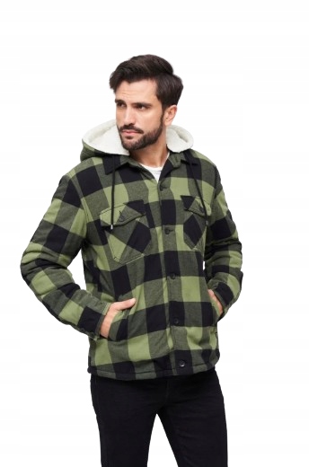 Brandit Pánská Zelená Kostkovaná Bunda S Kožíškem 3XL Jyj