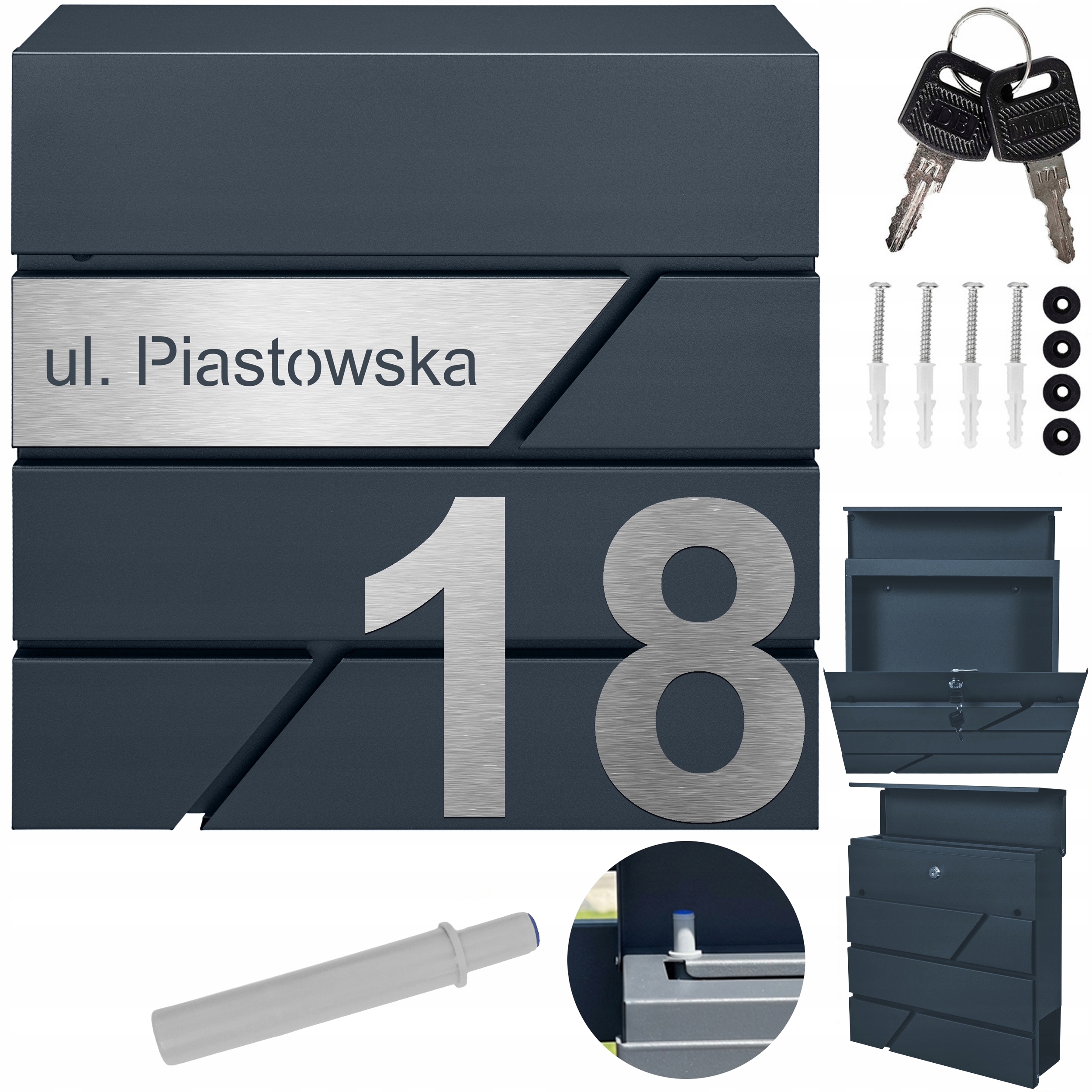 Poštovní Schránka Noviny Adresa Číslo Domu Antracit Laminát