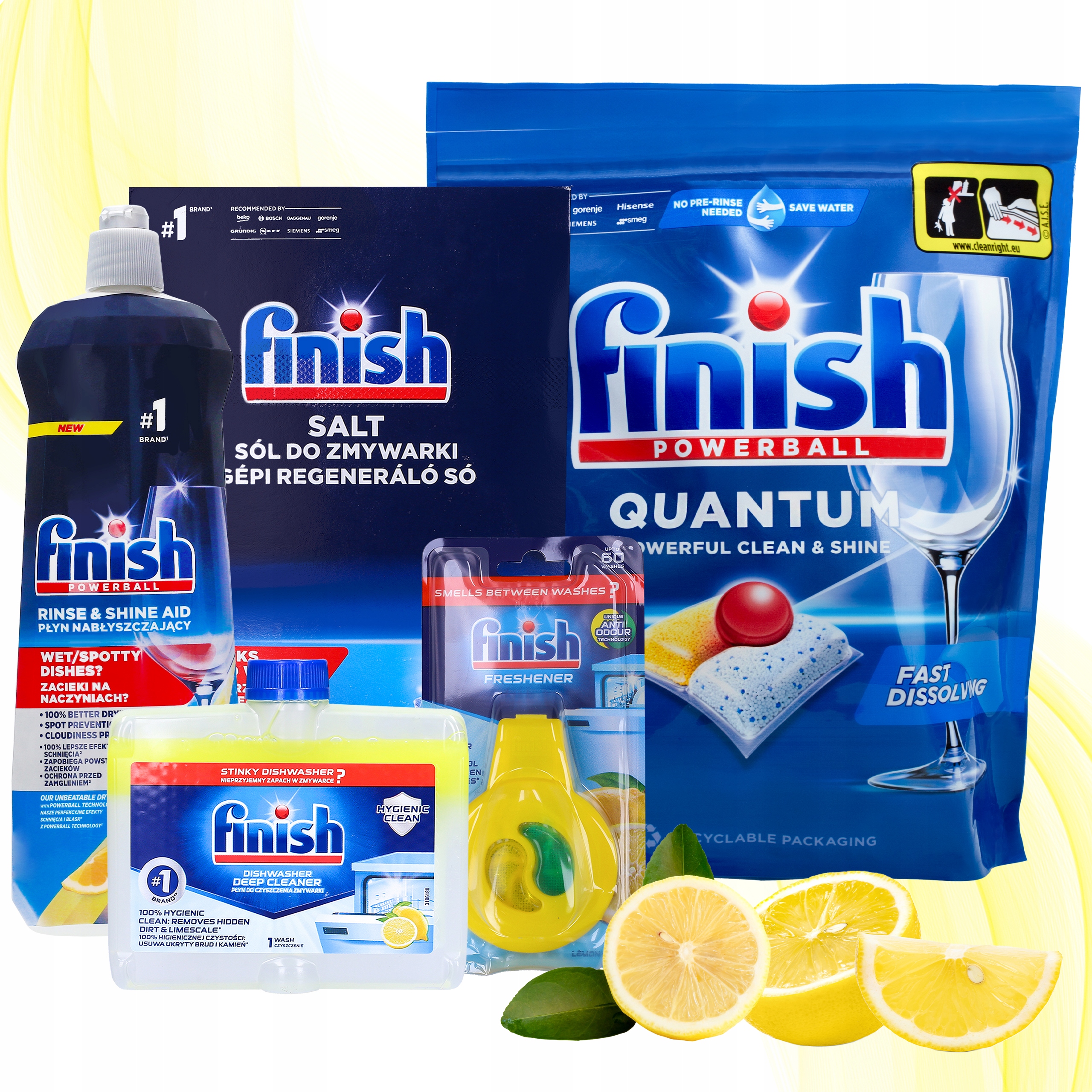 Levně Finish Komplet Do Myčky Kapsle 60ks Leštidlo Sůl Čistič Vůně XL
