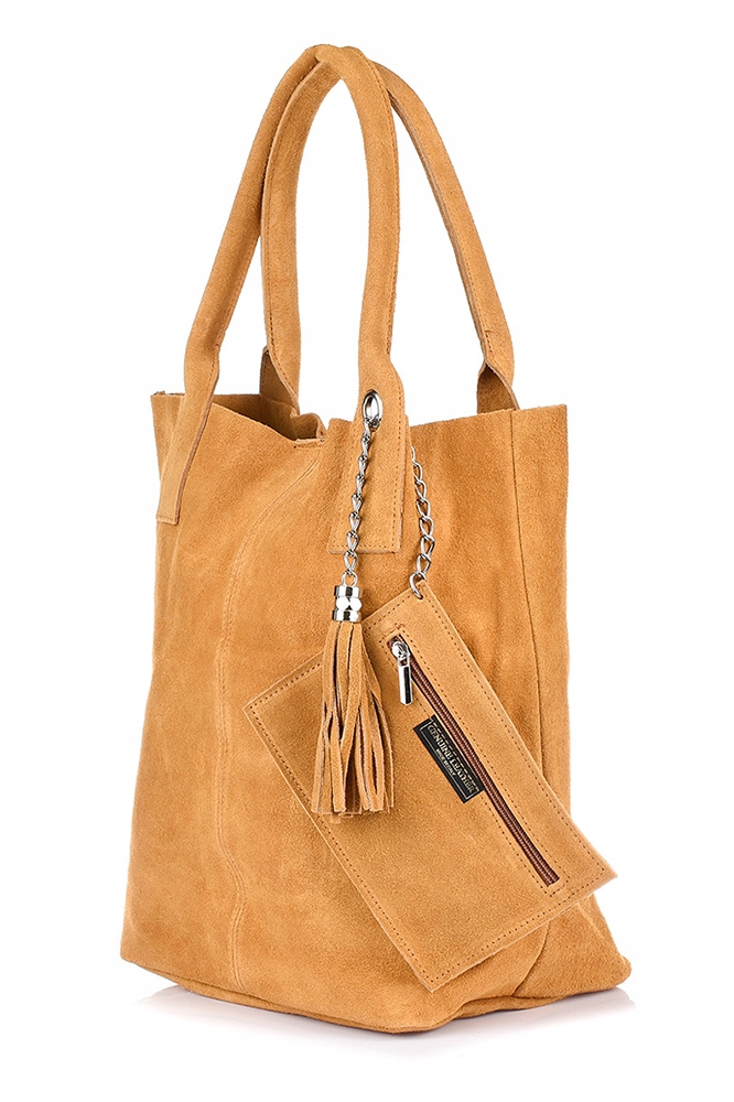 

Shopper włoska Skóra Zamszowa torba A4 Worek L82