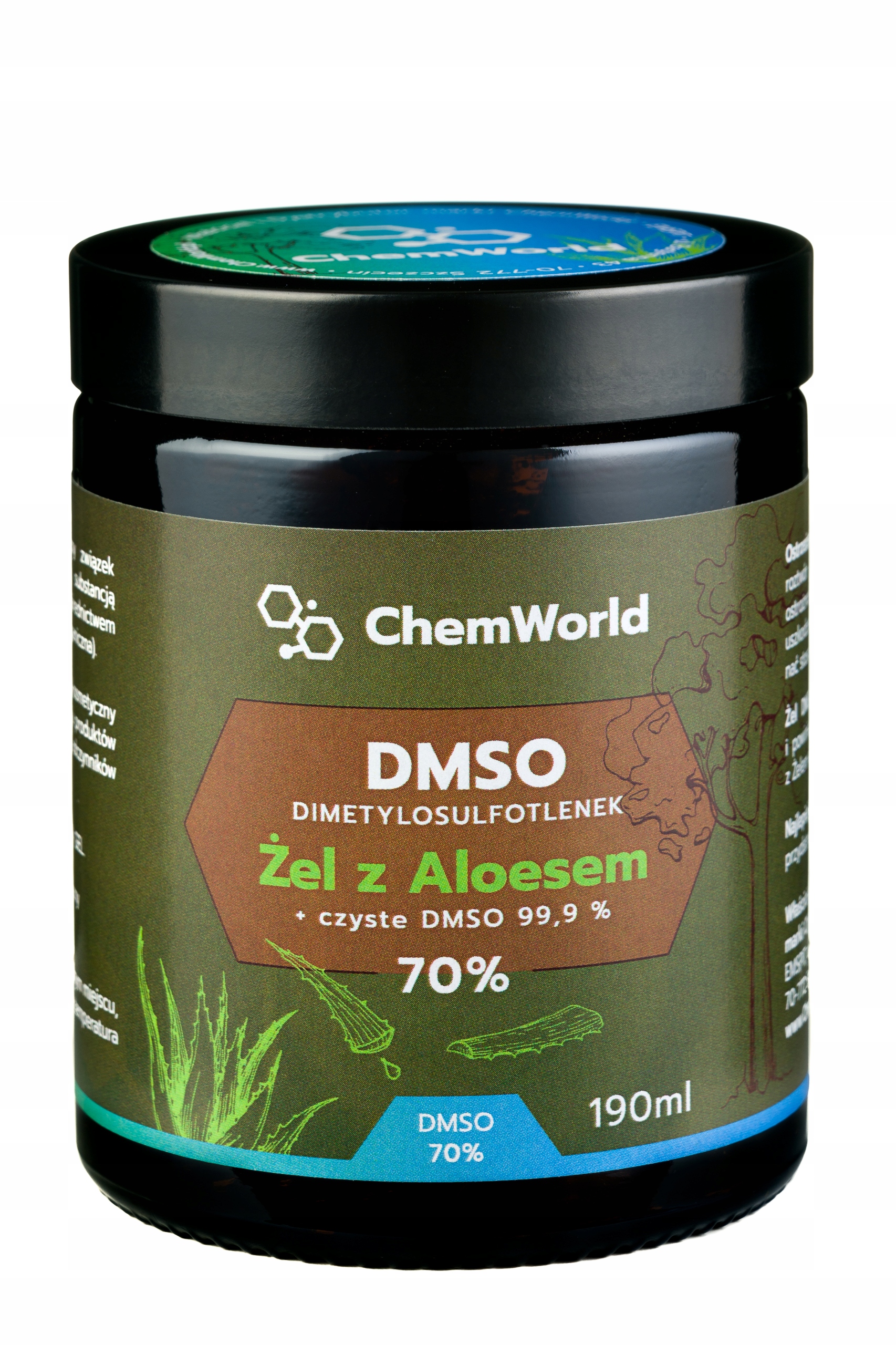 

Dmso 99,9% Żel Moc 70% z Aloesem 99% natura 190 ml