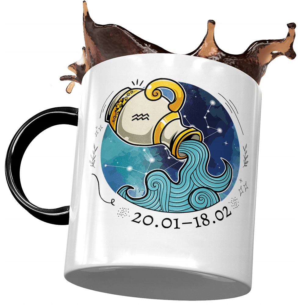 

Kubek Czarny Wodnik Znaki Zodiaku Horoskop