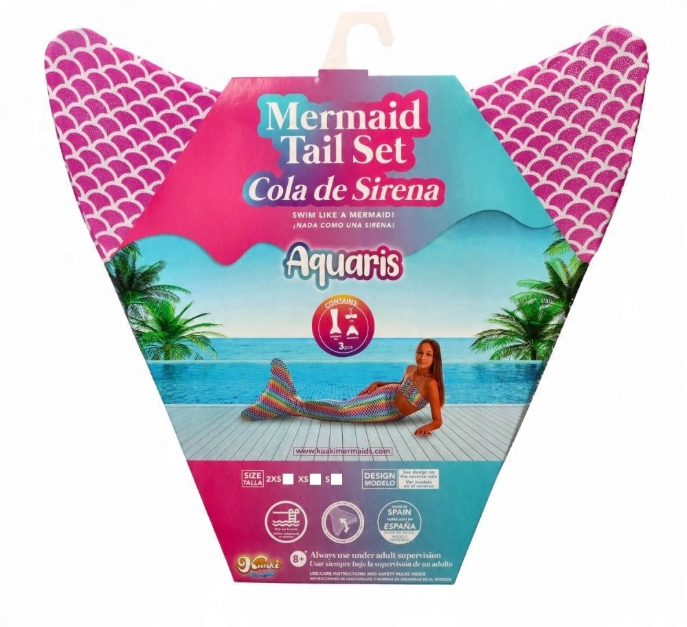 

Ogon syren S Monopłetwa Bikini Strój dzieci 10-12l
