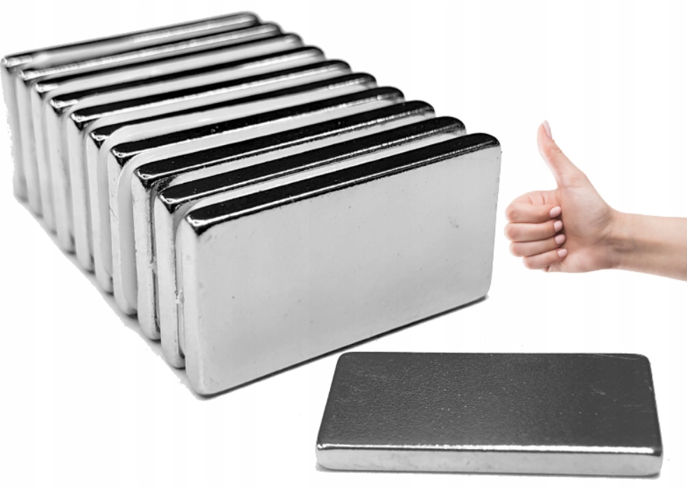 

Magnes Neodymowy Magnesy 40x20x2 mm 10 Sztuk