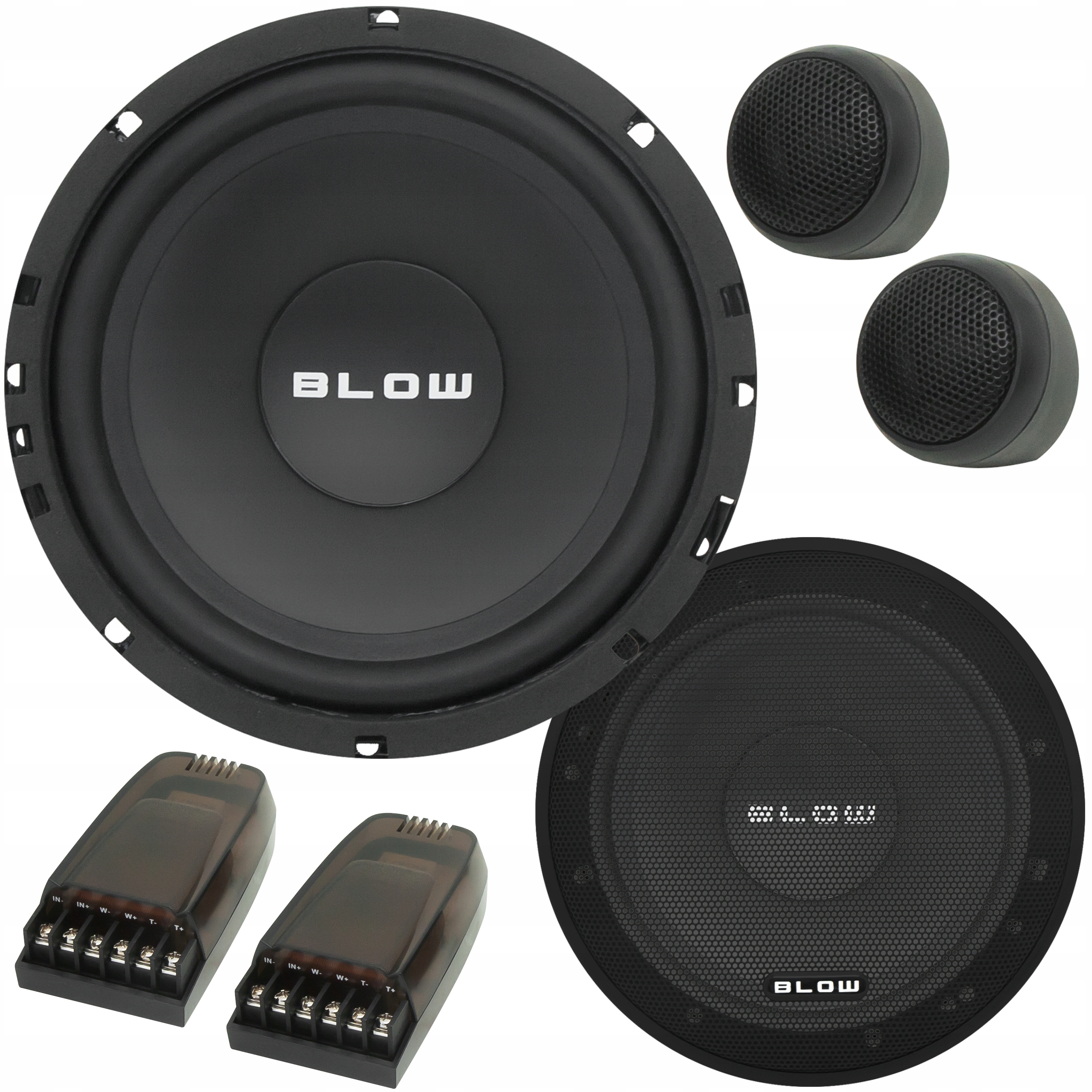 2X Basový Reproduktor Do Auta Woofer 150W 6,5" 165 mm 2X Tweeter Set