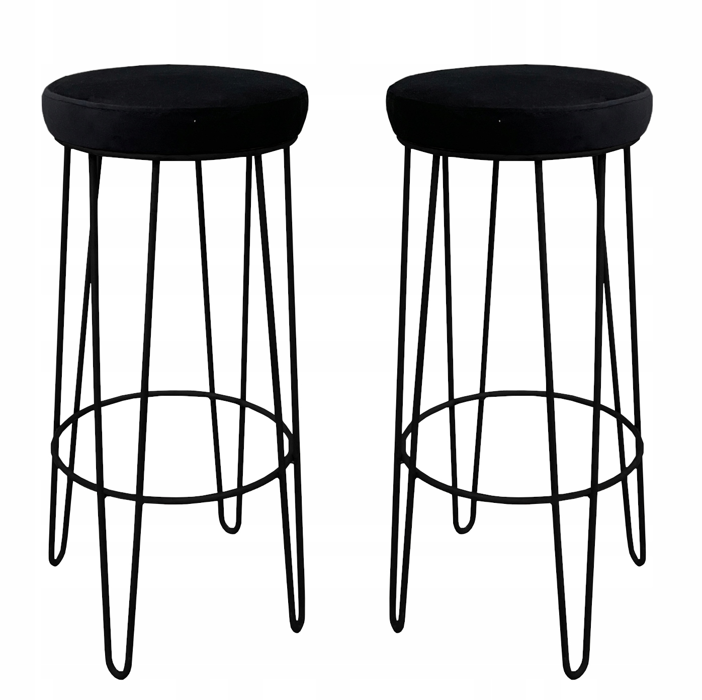 

2x Hoker taboret barowy 75cm czarny metal loft 4P