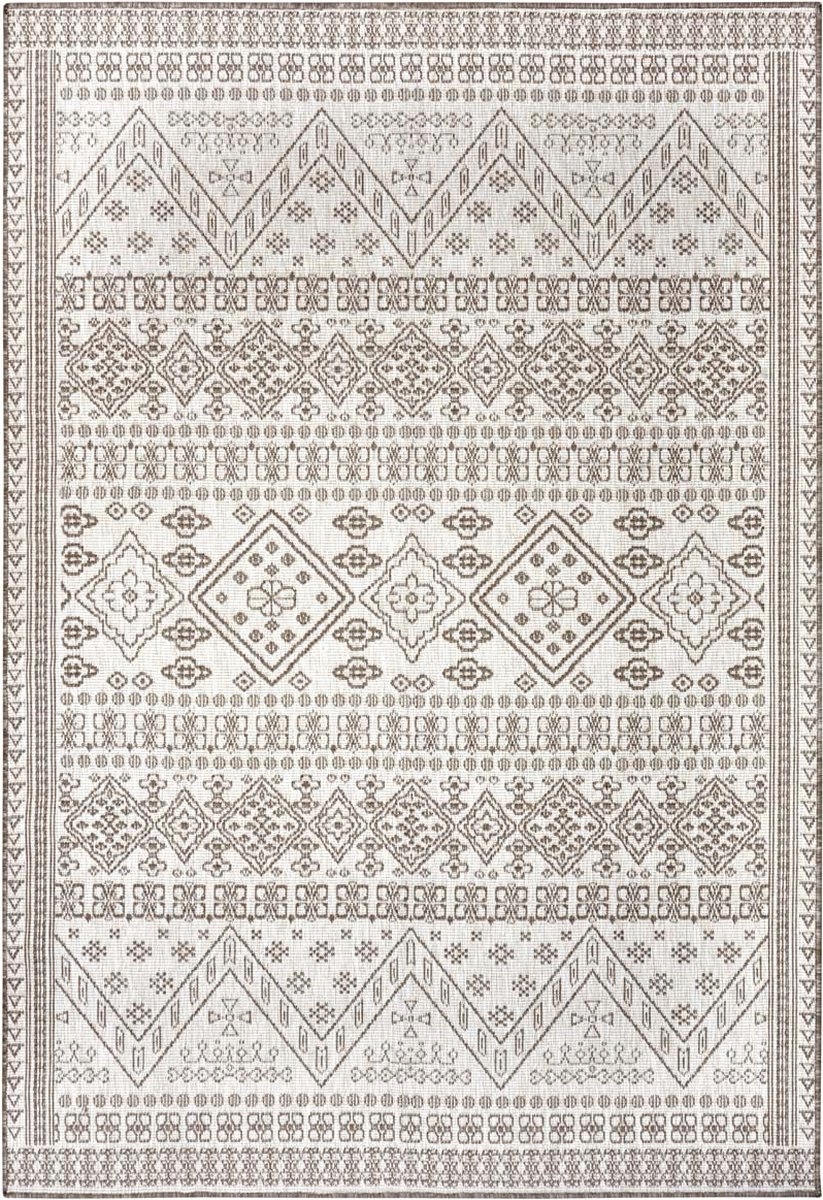 Béžovo-krémový obojstranný plochý vonkajší koberec 120 x 170 cm