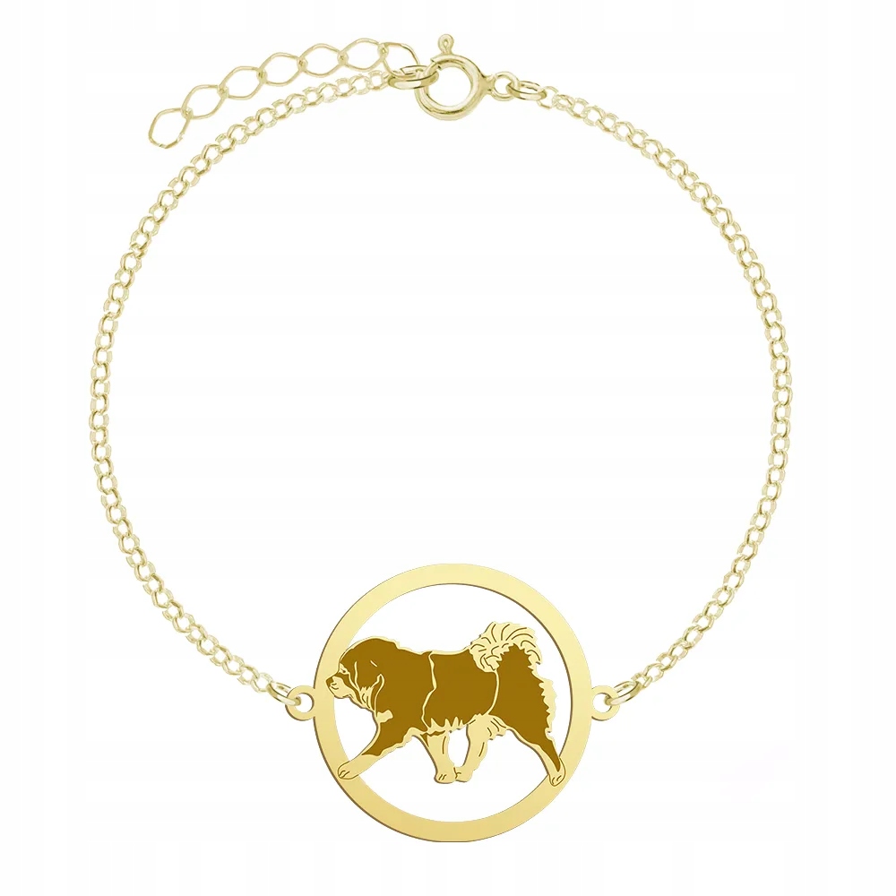 Zlatý náramek s tibetským mastifem 925 Žena Řetízek Gravírování
