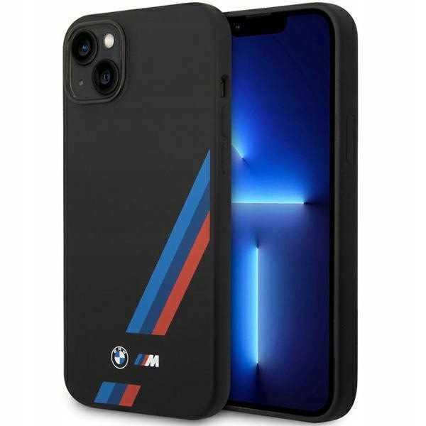 Pouzdro Bmw BMHCP14M22SOTK pro iPhone 14 Plus 15 Plus 6,7", černé/černé, silikonové
