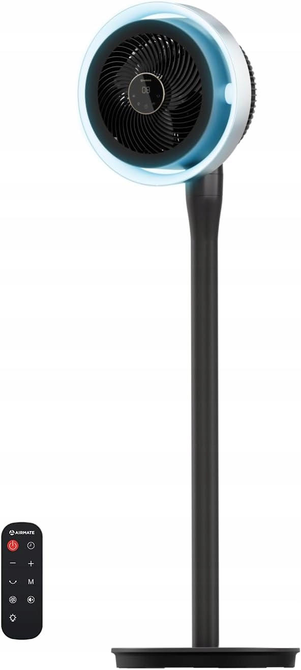 Airmate cirkulačný ventilátor s tichou lampou, 16 rýchlostí, oscilácia, časovač 12 hodín