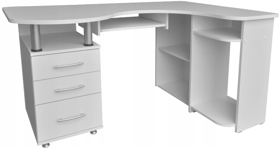 MAKSYM biurko narożne białe biały lewe