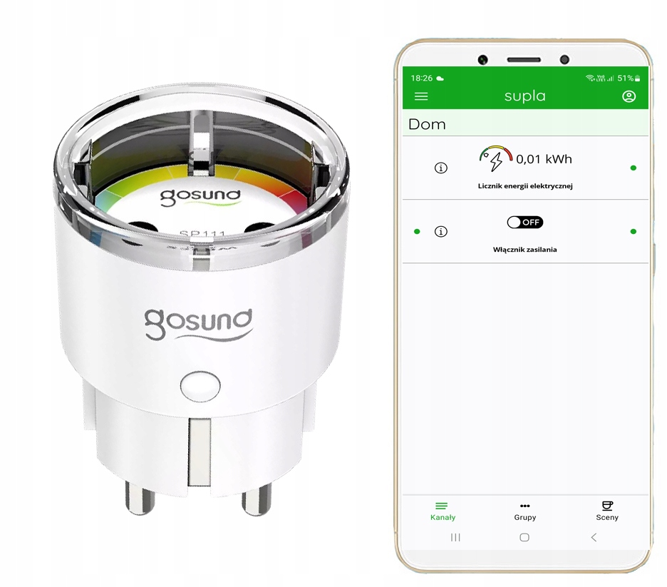 

Gniazdko Wifi Supla Licznik Energii Gosund SP111
