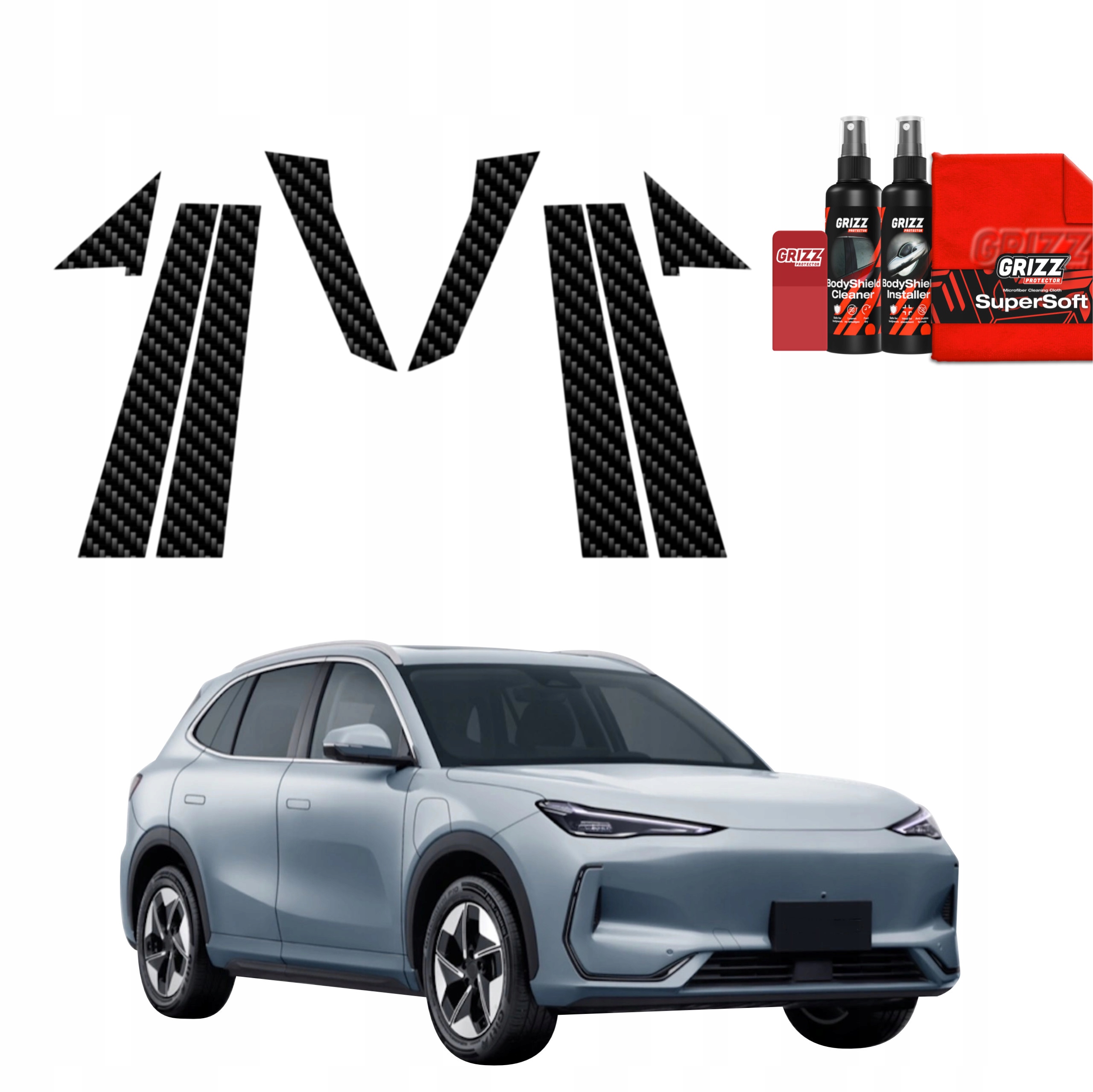 8v1 Fólie na sloupky pro Geely EX5 (2025-2026)