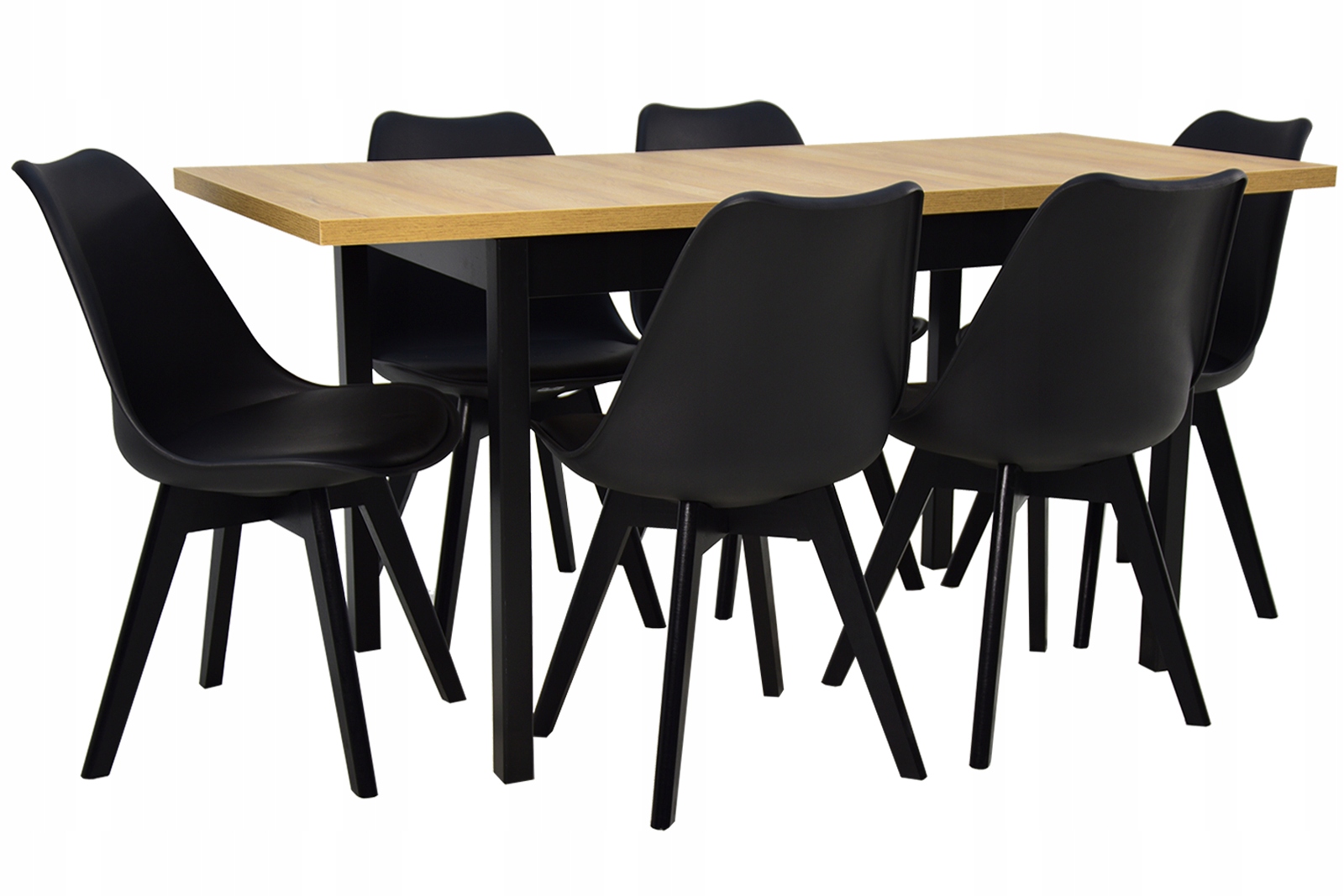 SKANDYNAWSKI STÓŁ ROZKŁADANY 6 krzeseł Z PODUSZKĄ