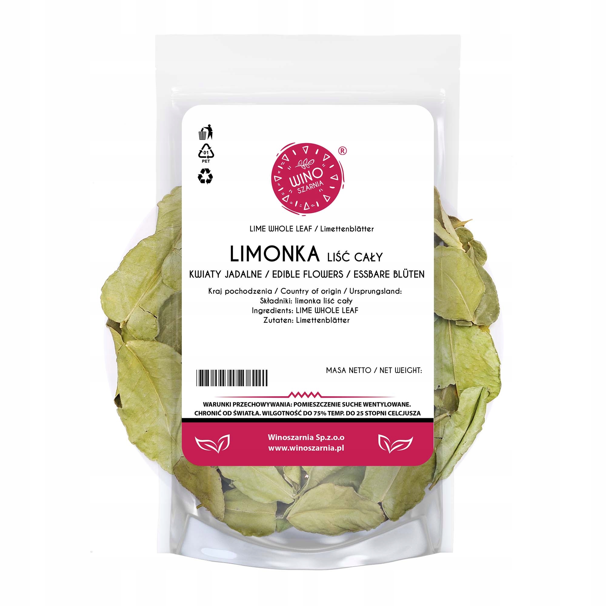 Limetkový list celý Kaffir sušený 500 g Kaffir Jedlé listy Limetka