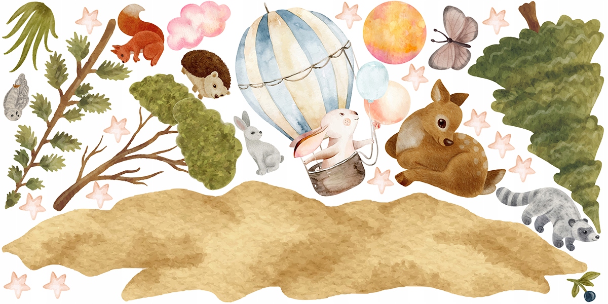 naklejki naklejka na ścianę dla dzieci polana 200 Kolor wielokolorowy