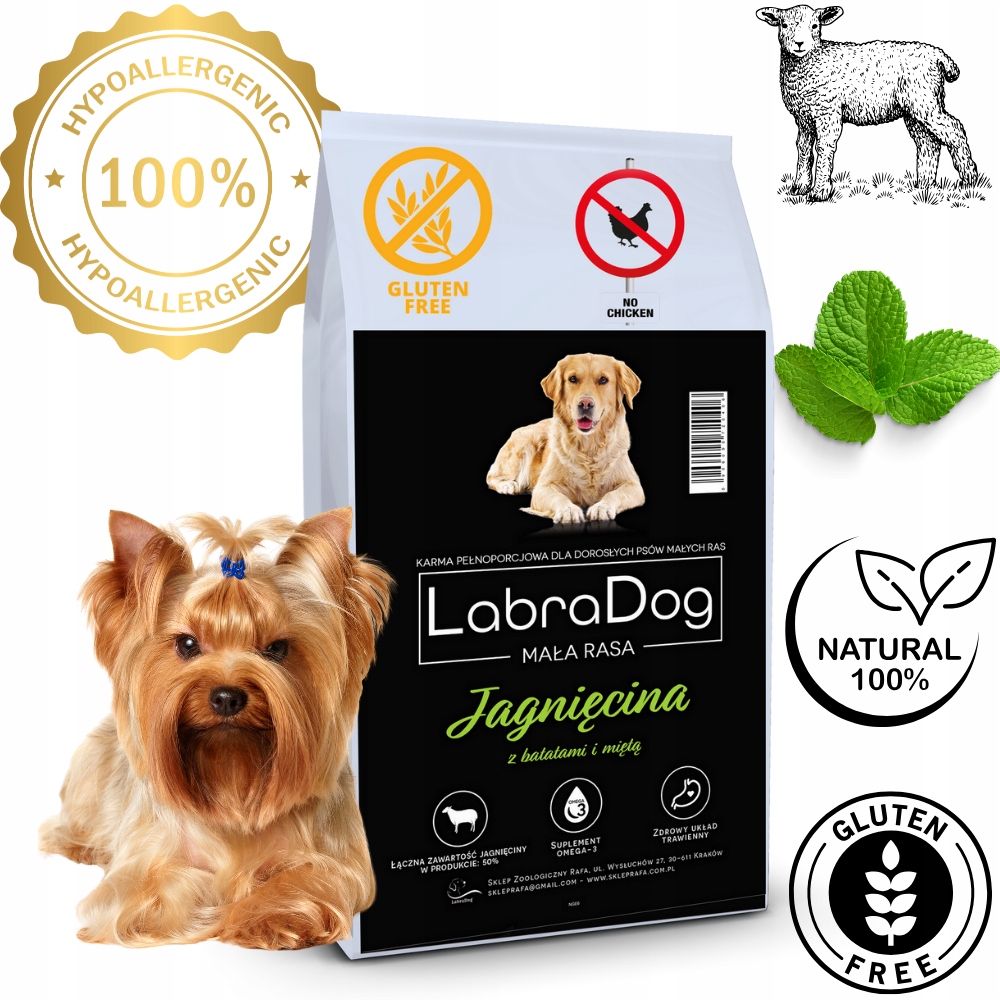 Levně LabraDog Superfood Hypoalergenní jehněčí pro Yorka na skvrny 4kg