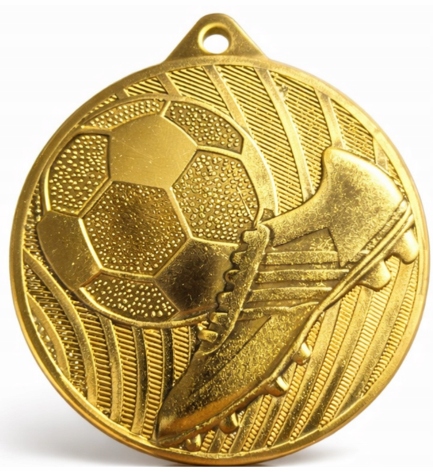 MEDAL ZŁOTY PIŁKA NOŻNA 50MM+WSTĄŻKA