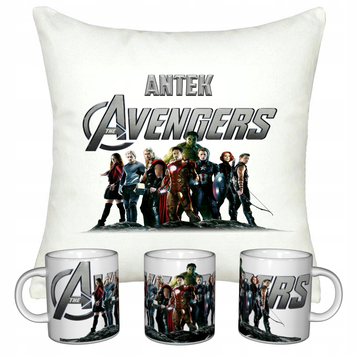 

Zestaw Avengers Kubek Poduszka Imie