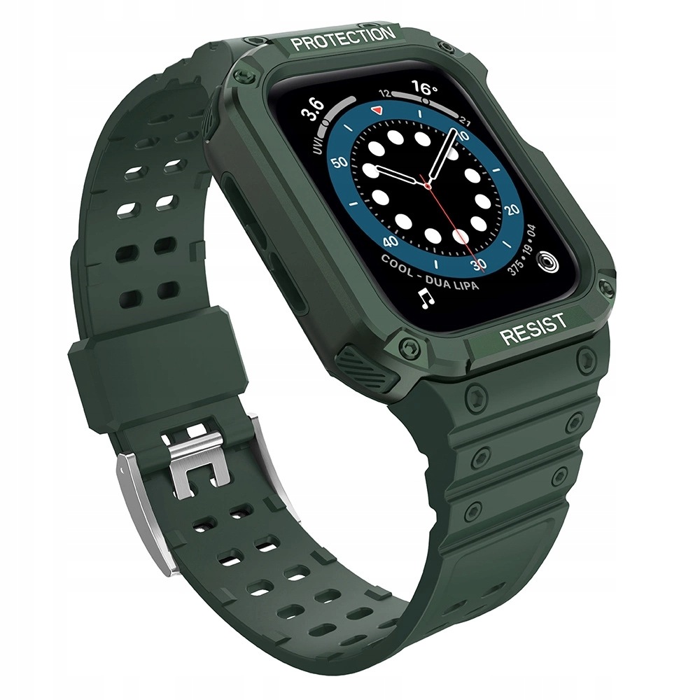 Protect Strap Band do Apple Watch 38/40/41mm opaska+etui zielony
