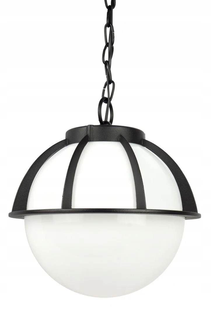 Závesná vonkajšia záhradná lampa čierna guľa 25 cm biela alebo dymová Su-ma