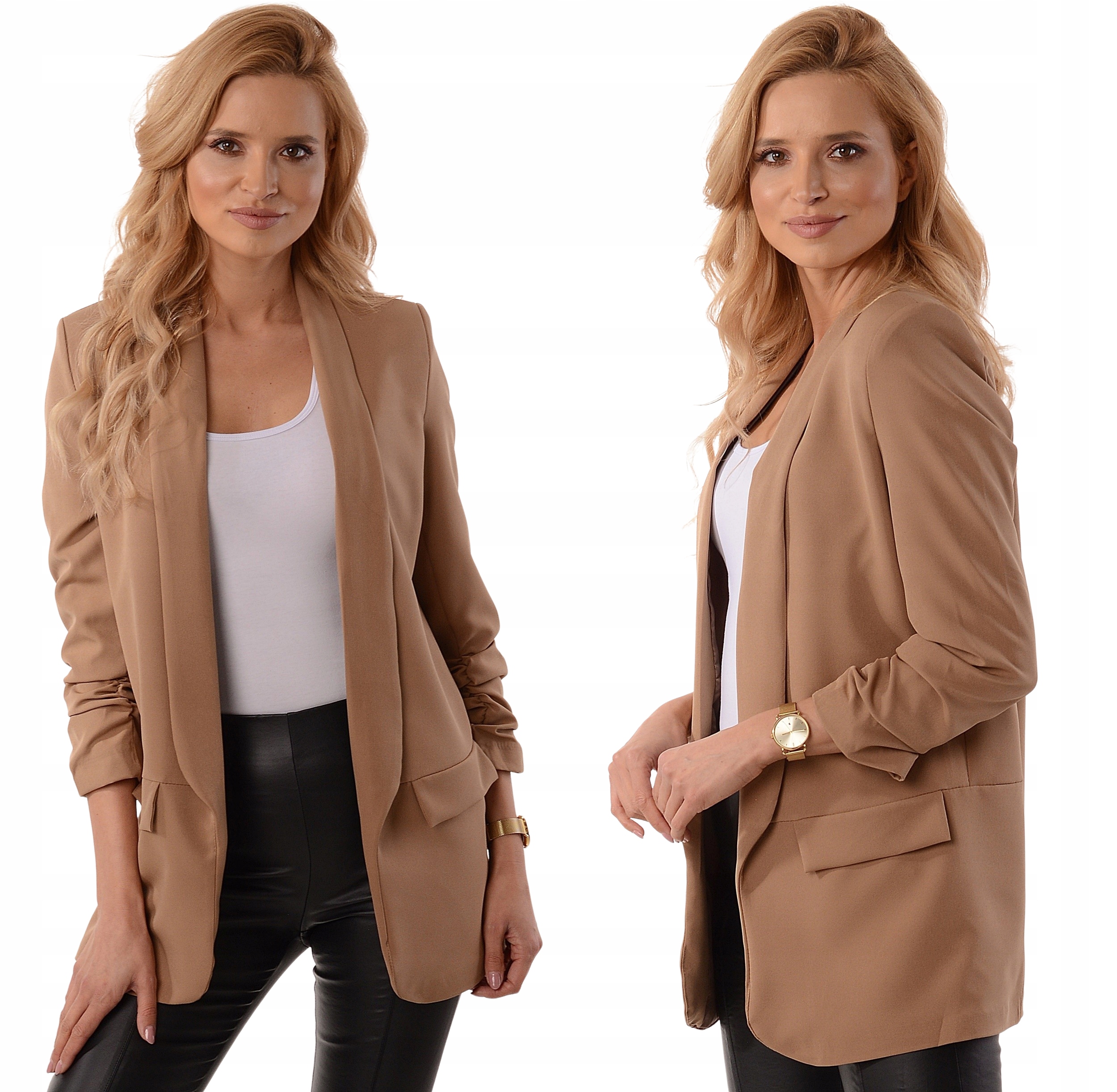 

Stylowa Kobieca Marynarka Karmel Z1 L/40