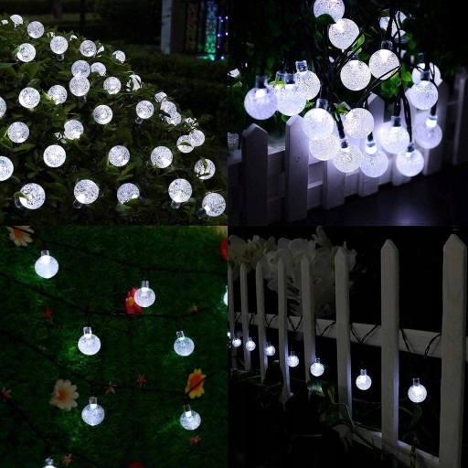 LAMPKI OGRODOWE 50 LED 9,5M SOLERNE GIRLANDA ŚWIETLNA BIAŁY ZIMNE ŻARÓWKI Długość 950 cm