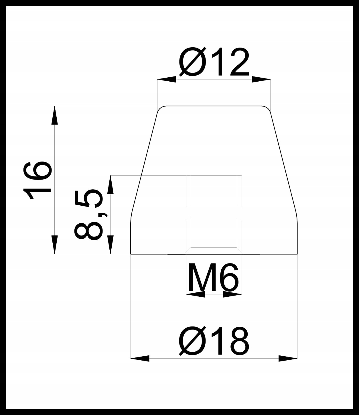 Wibroizolator/odbojnik Poliuretan - gwint wew. M6 EAN (GTIN) 5905068181089