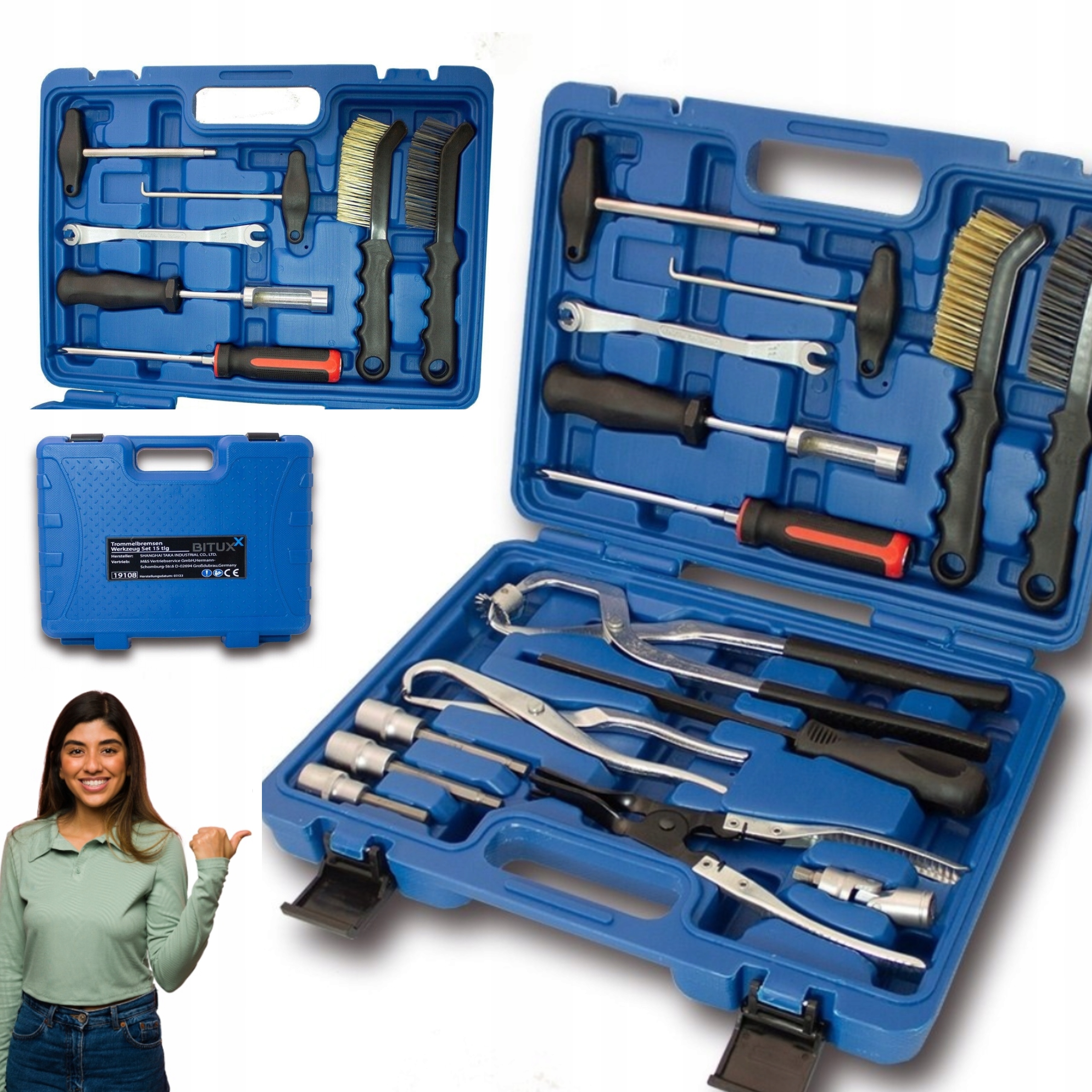 ZESTAW NARZĘDZI WALIZKA UNIWERSALNA KLUCZE DO TARCZ HAMULCOWYCH i HAMULCÓW