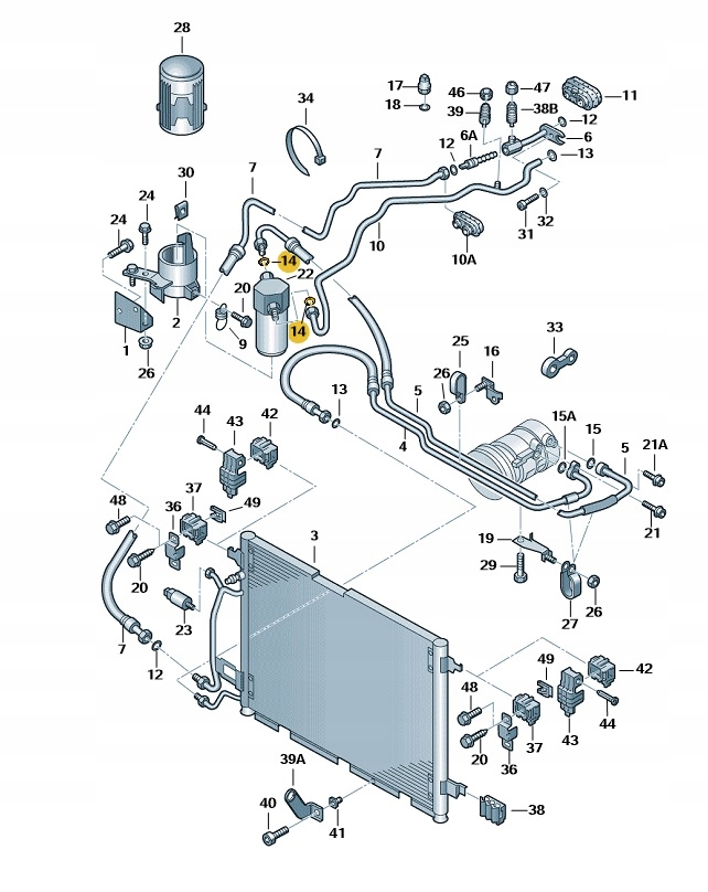 O-RING KLIMATYZACJI VW AUDI SEAT SKODA ORYGINAŁ 7H0820749 Numer katalogowy części 7H0820749