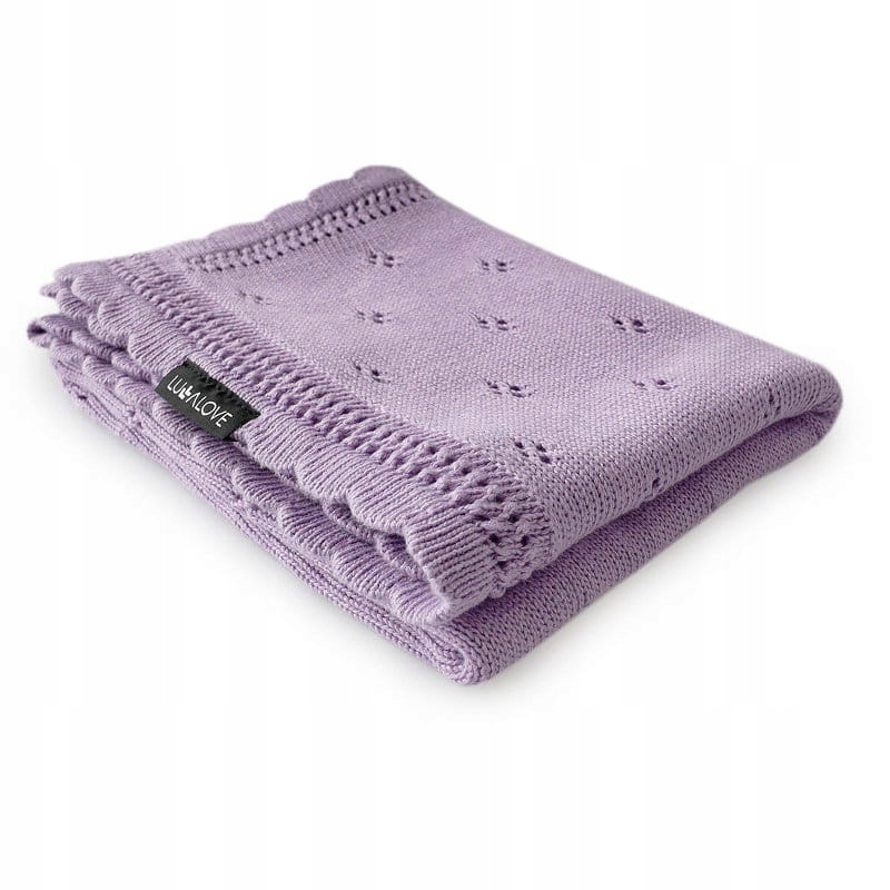 LULLALOVE Kocyk bambusowy ażurowy Daisy Lawenda 80x100 EAN (GTIN) 5904121602424