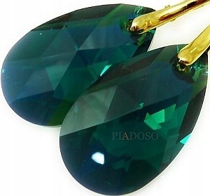 Nejnovější krystaly! Náušnice Emerald Zlaté Stříbro