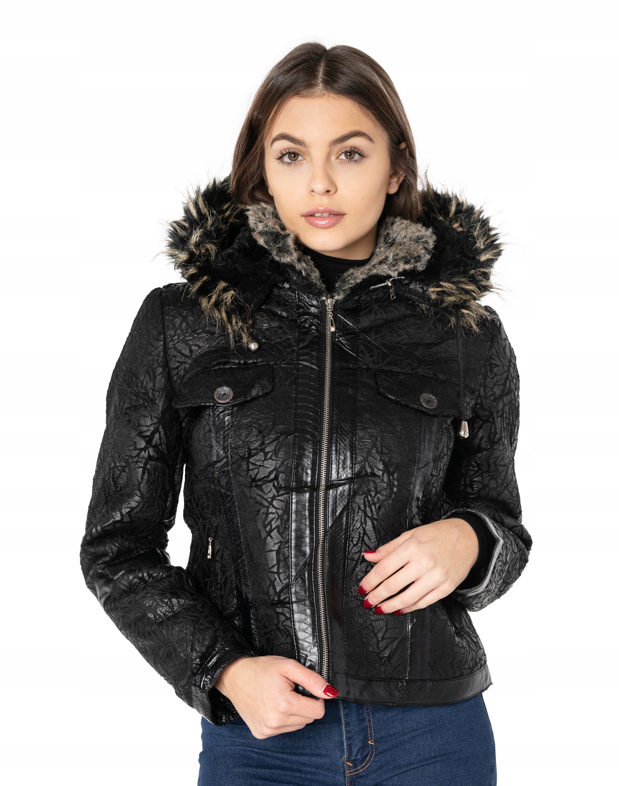 Женская теплая куртка с мехом 813-1 L