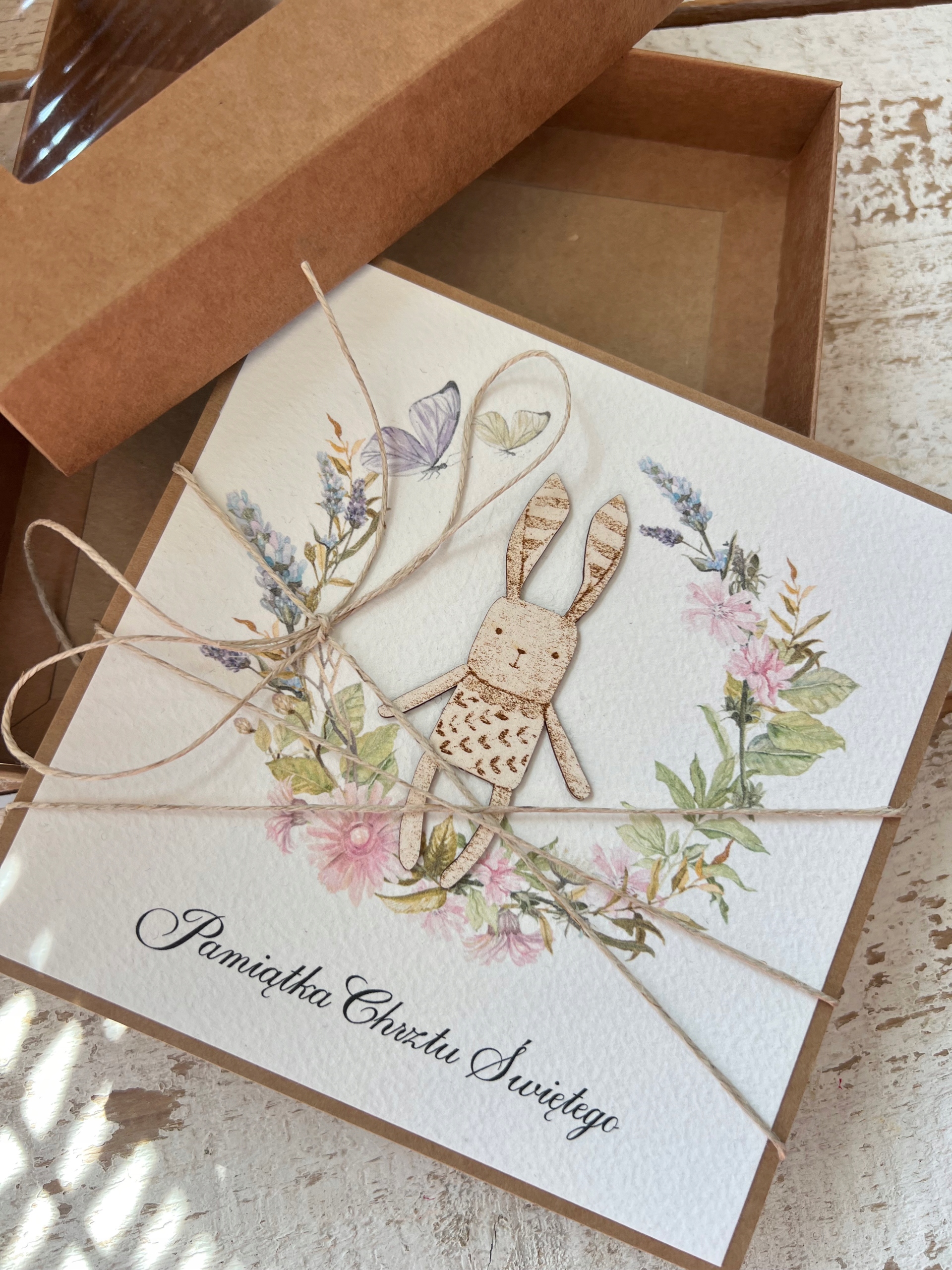 Dárek Ke Křtinám – kartička na křtiny vyrobená ručně s hotovými přáními