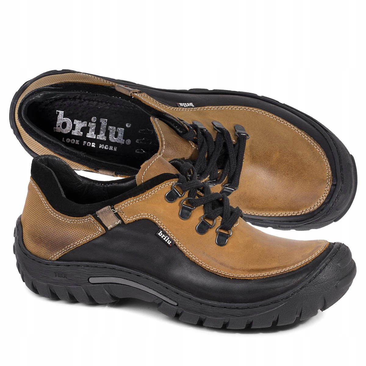 

Brilu Meskie Buty Trekkingowe Skórzane Brązowe 45