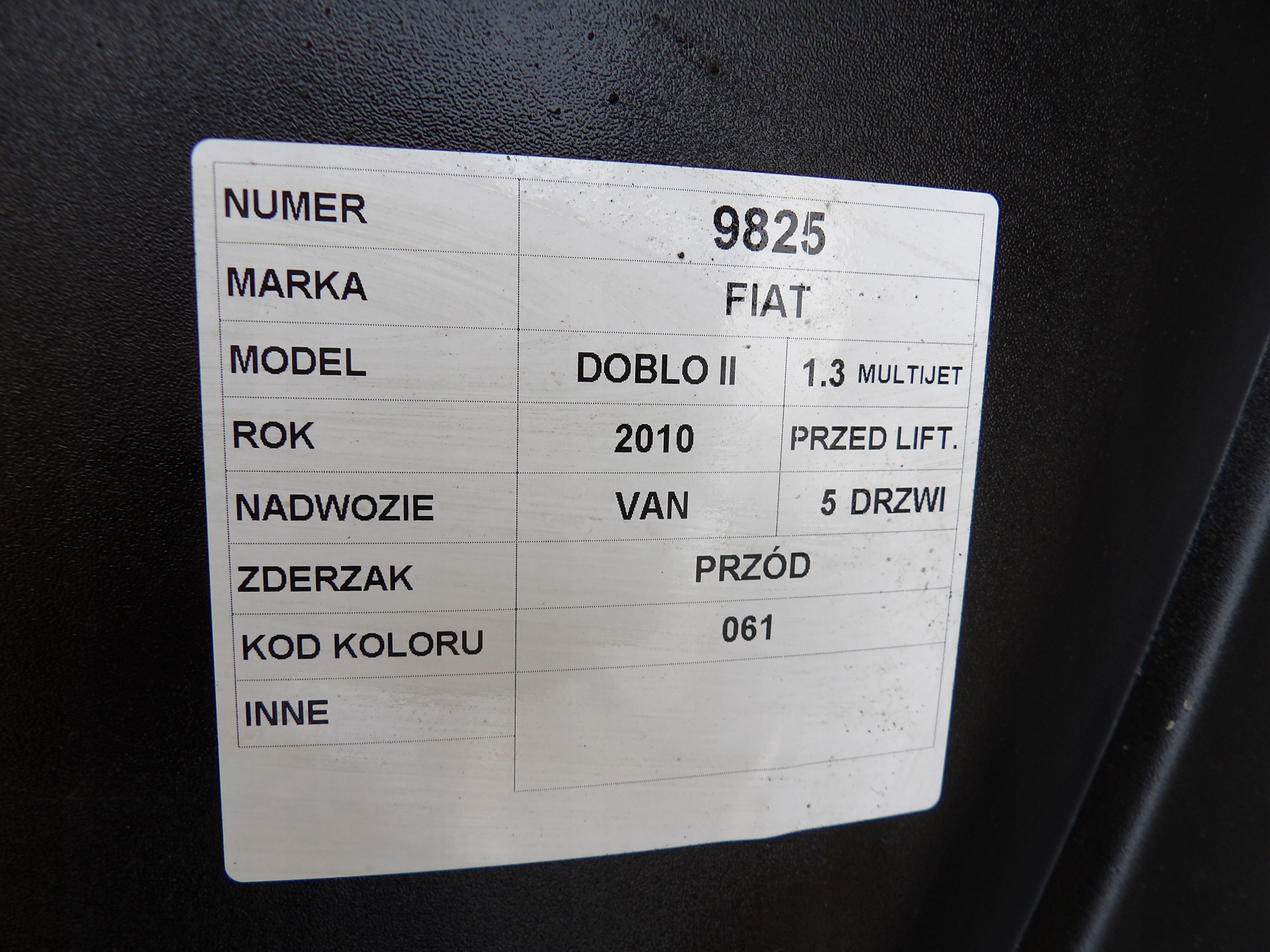 Fiat Doblo II front bumper lak. 061