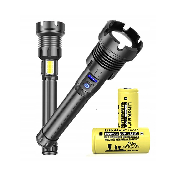 Mocna Latarka Xlight XHP90 Usb zoom Cob 2x LiitoKala 26650 5100mAh