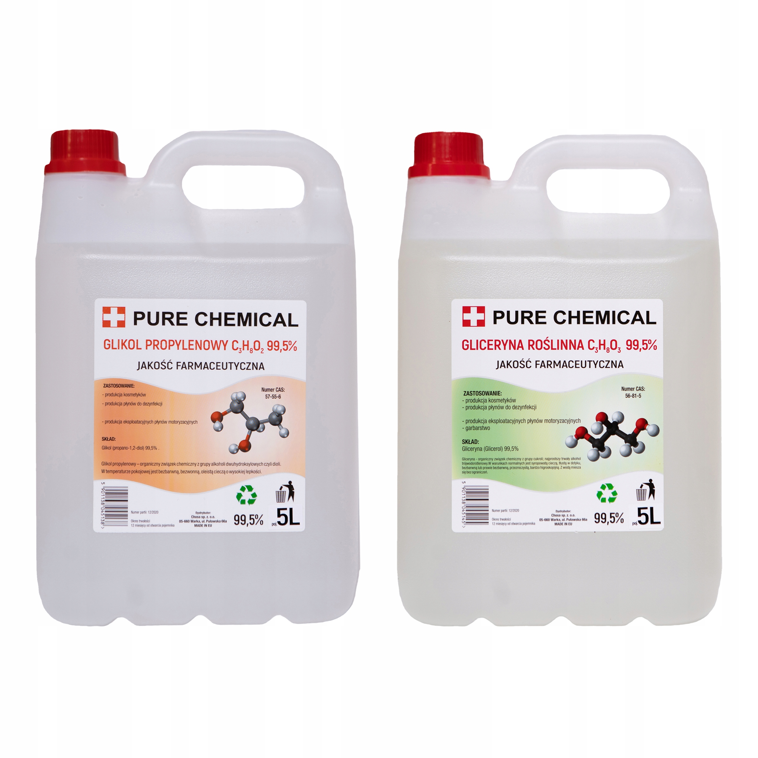 

Glikol propylenowy 5l Gliceryna roślina 5l ~12kg