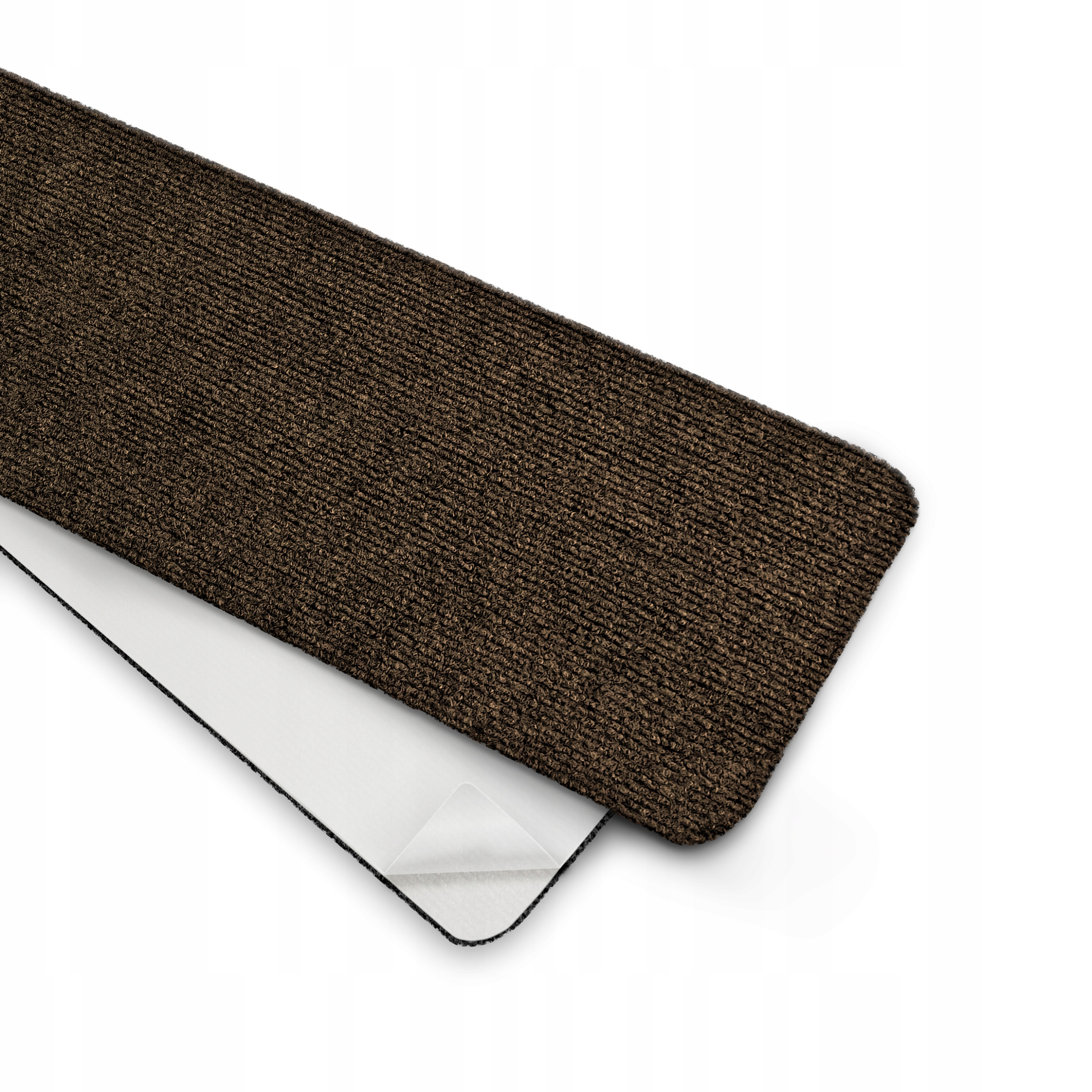 Schodišťový koberec samolepicí, protiskluzový, rovný 76 x 20 cm, hnědý, 15ks