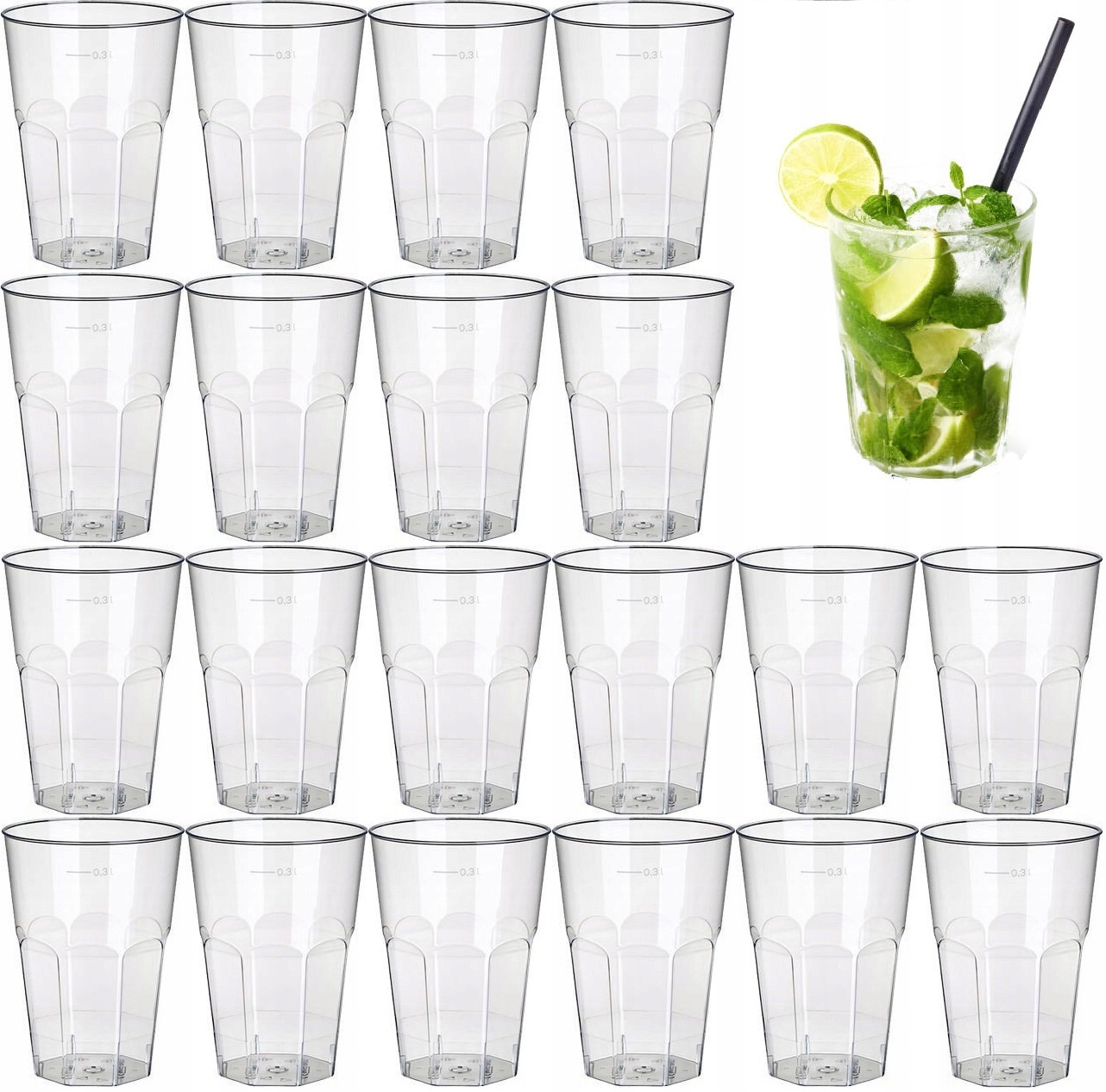 

Kubki Plastikowe Jednorazowe Kubek 350ml 20szt