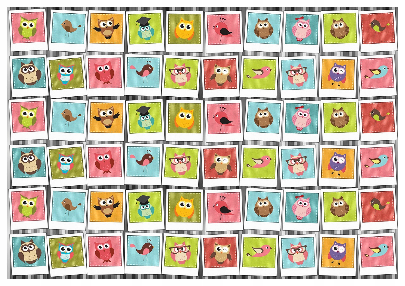 Vliesová fototapeta Sovy pro děti Ptáčci Pásky radostné 312x219 lepidlo