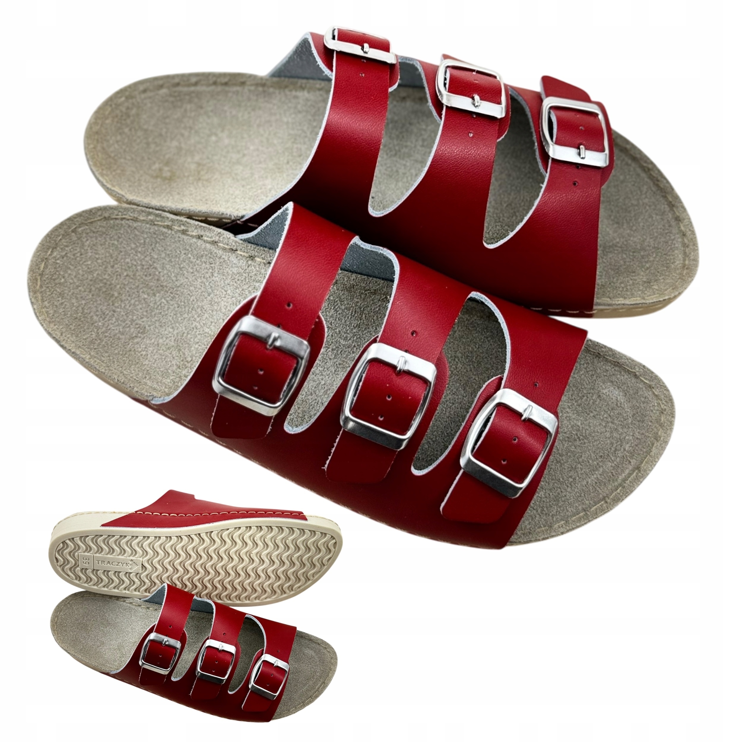 Anatomické Nazouváky Kožené Nastavitelné Červené Profilované Výrobce vel. 38