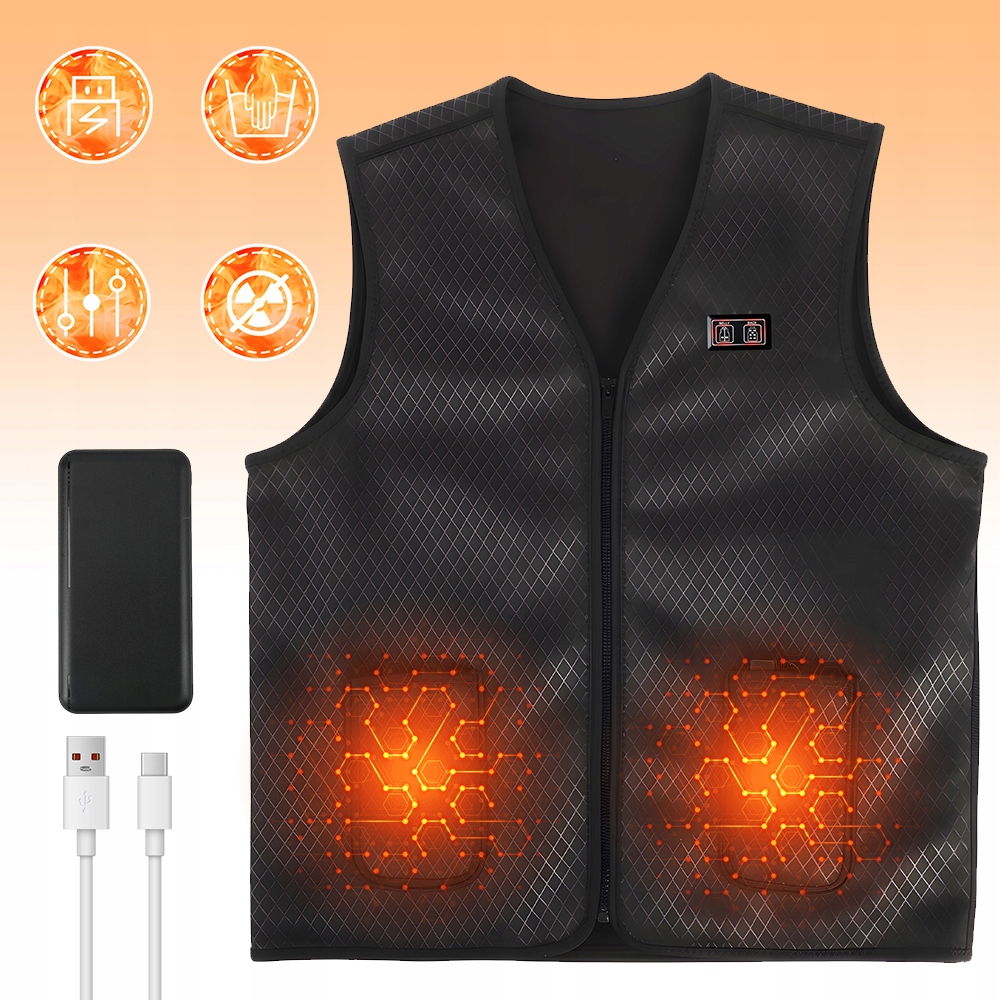 Elektrická Vyhřívaná Vesta, Pohodlná, Voděodolná, Unisex