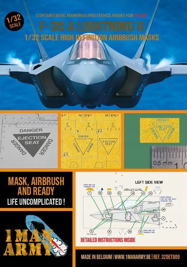 Masky F-35 A Lightning II (Italeri) 1:32 1 Man Army 32DET809