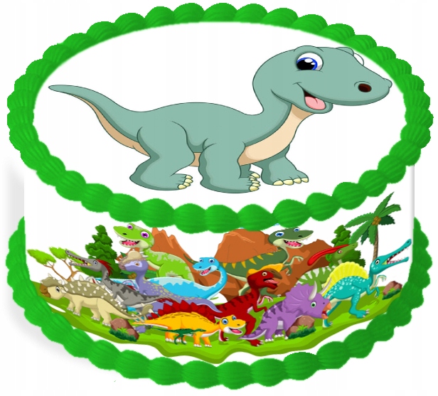 oplatek na dort 14 cm Dinosaurus Dino Party Narozeniny